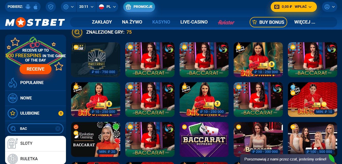 rodzaje Baccarat w kasynie